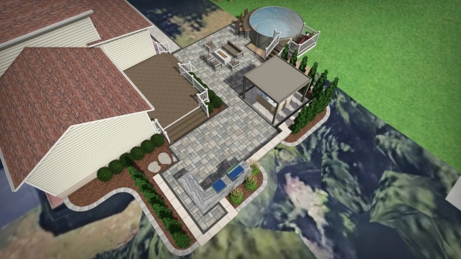 Close-up of wet grass in a lawn in Groton, CT