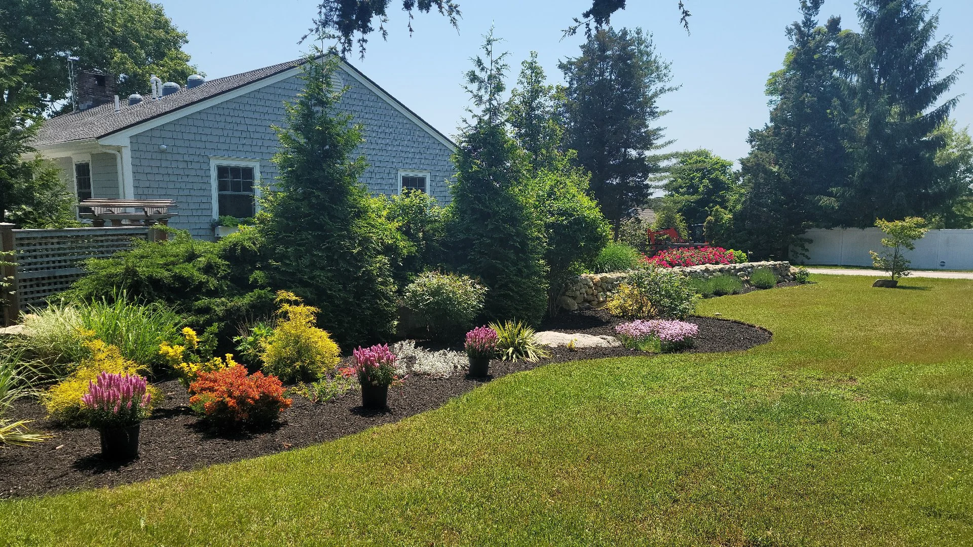 Close-up of wet grass in a lawn in Groton, CT