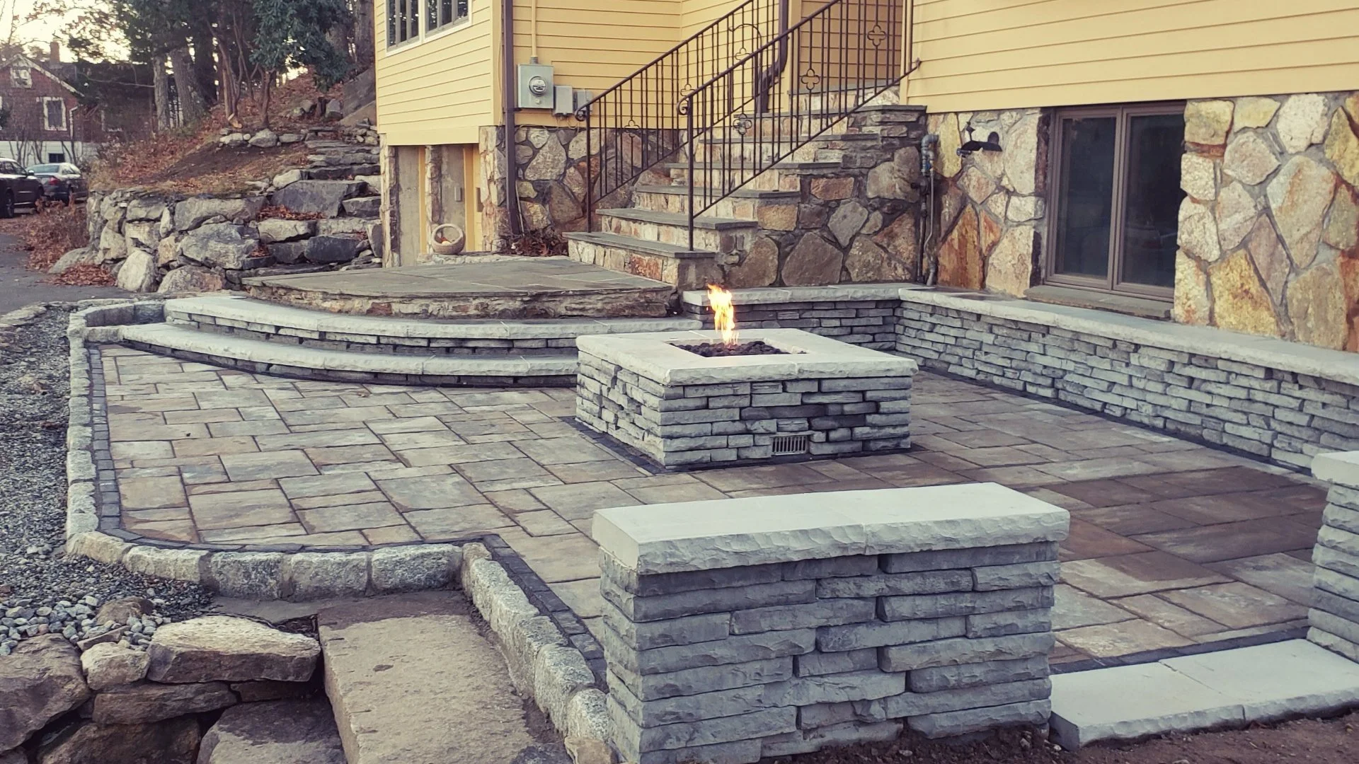 Close-up of wet grass in a lawn in Groton, CT