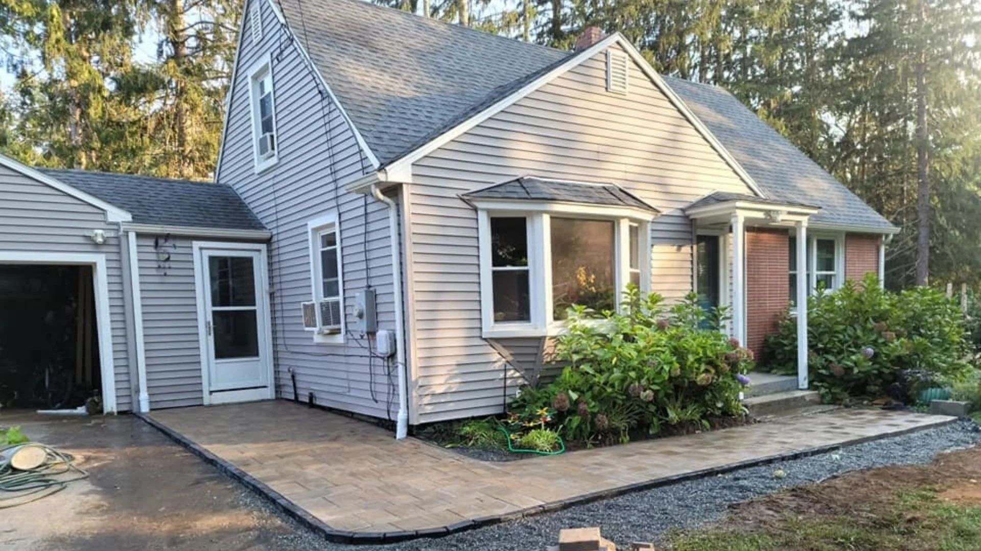 Close-up of wet grass in a lawn in Groton, CT