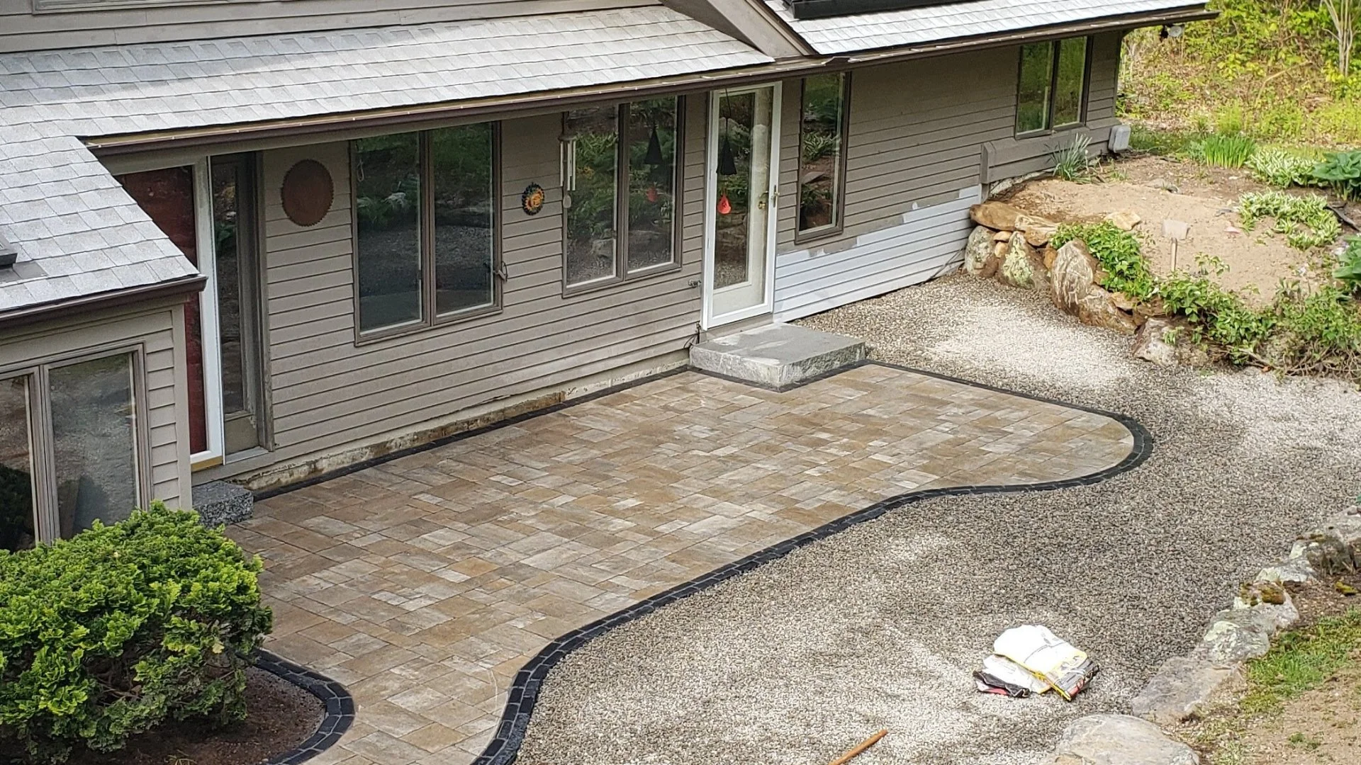 Close-up of wet grass in a lawn in Groton, CT