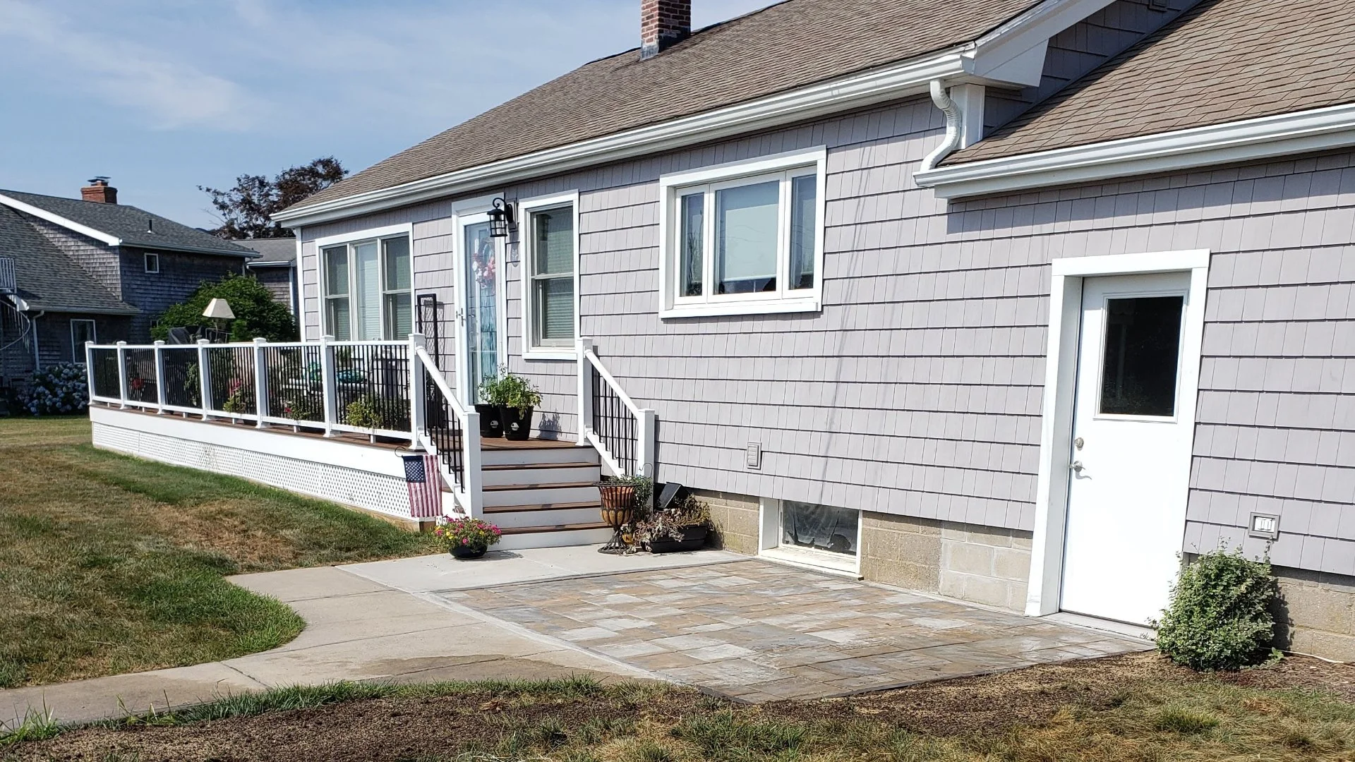 Close-up of wet grass in a lawn in Groton, CT