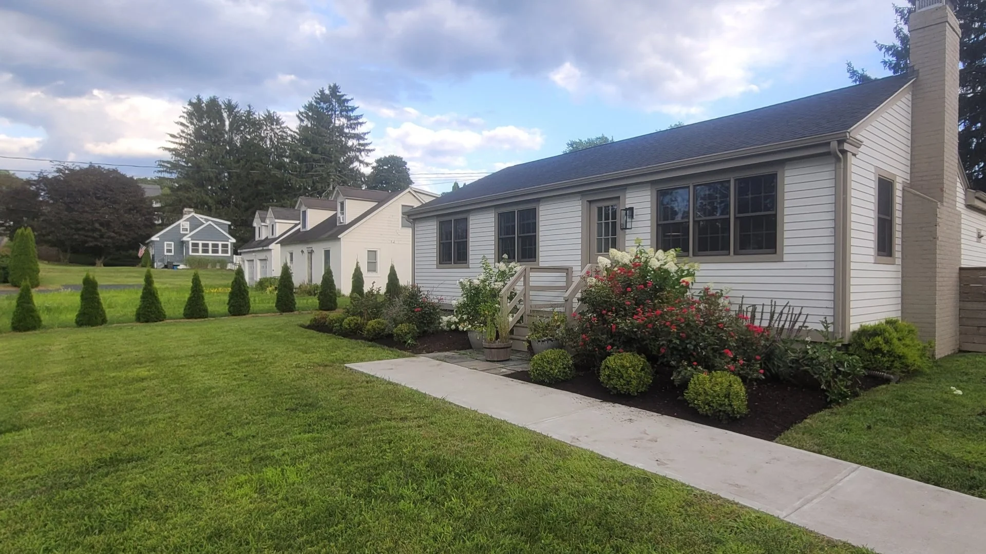 Close-up of wet grass in a lawn in Groton, CT