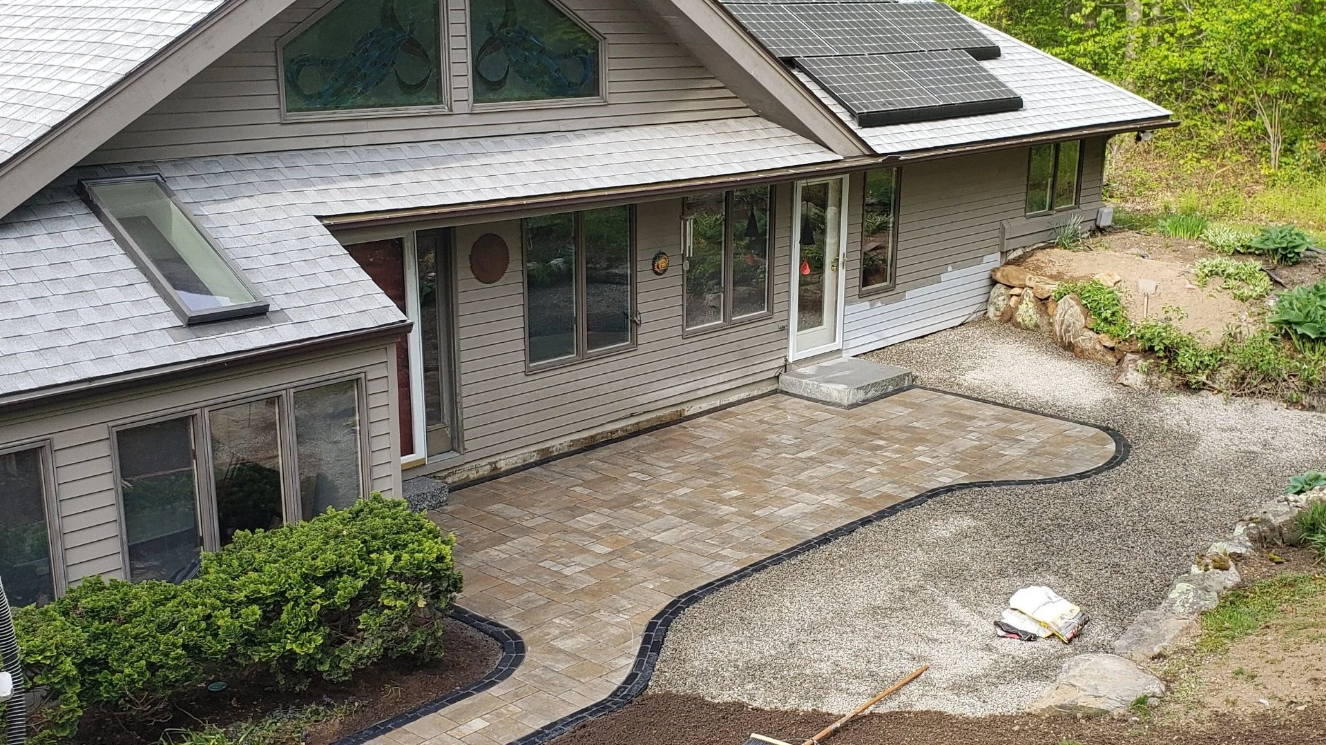 Close-up of wet grass in a lawn in Groton, CT